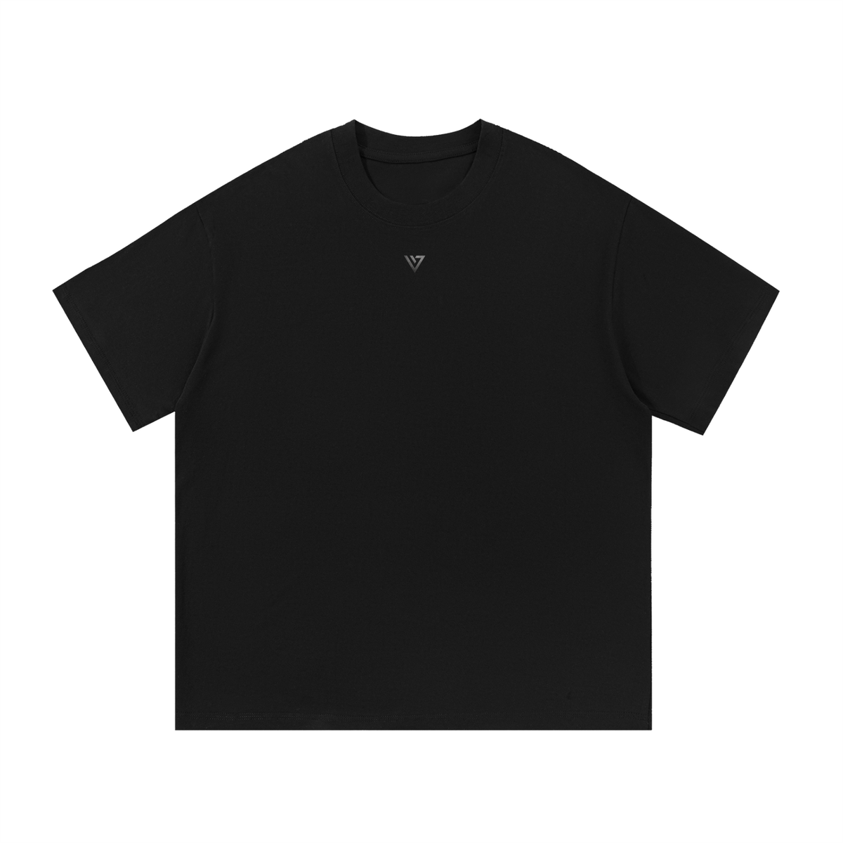 Rose Essential Cotton T-Shirt — Black — Front