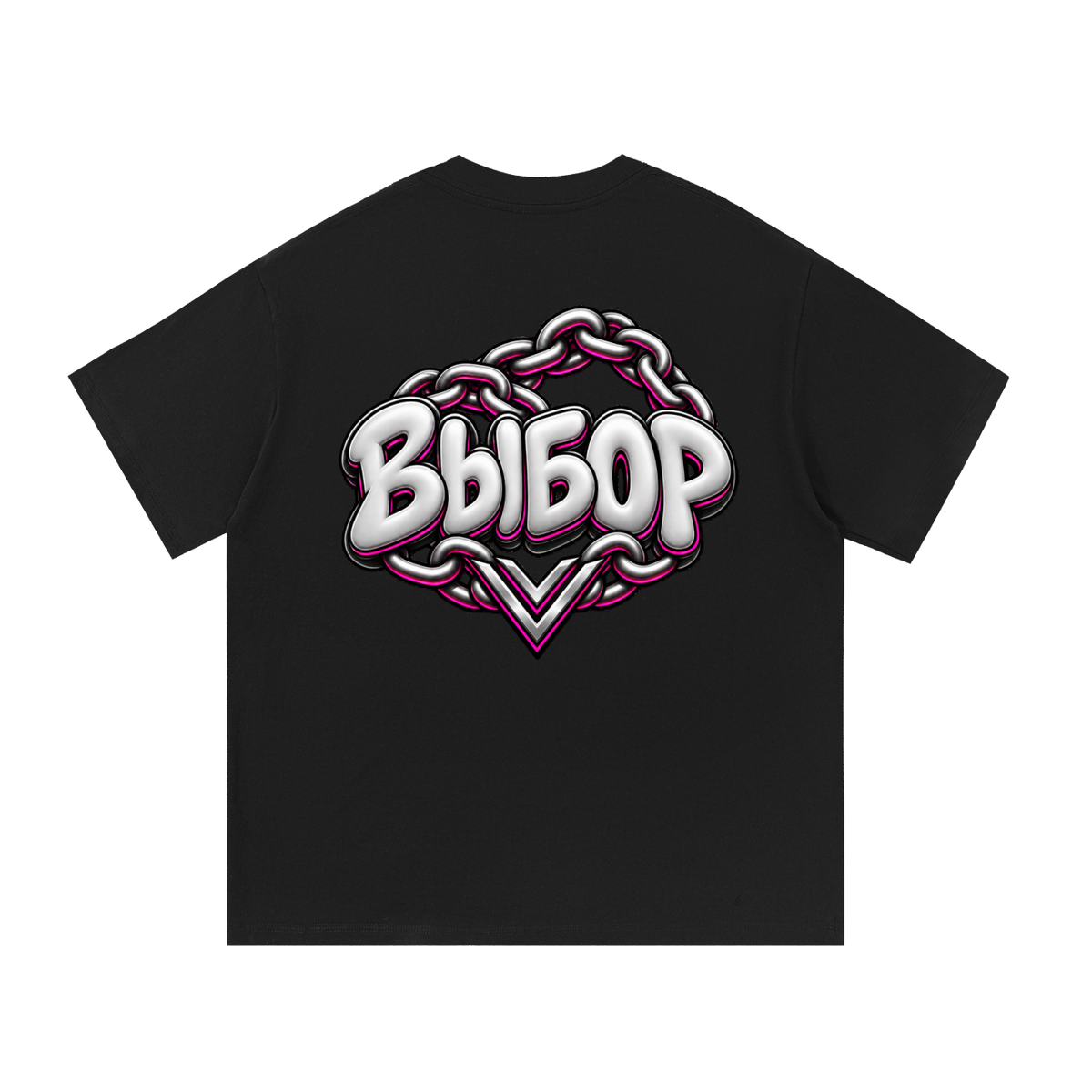 Rose Essential Cotton T-Shirt — Black — Back