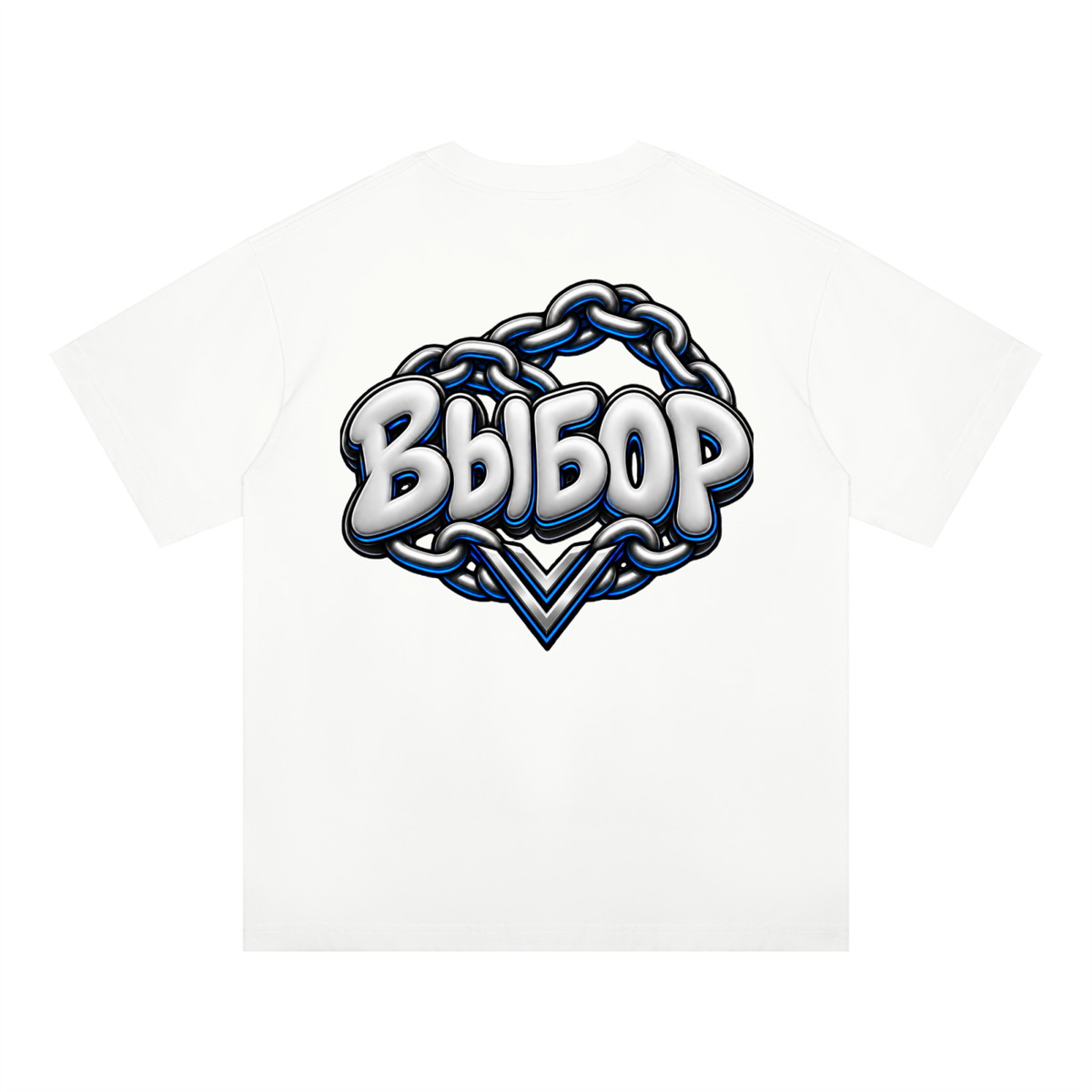 Cobalt Oversized T-Shirt — White — Back