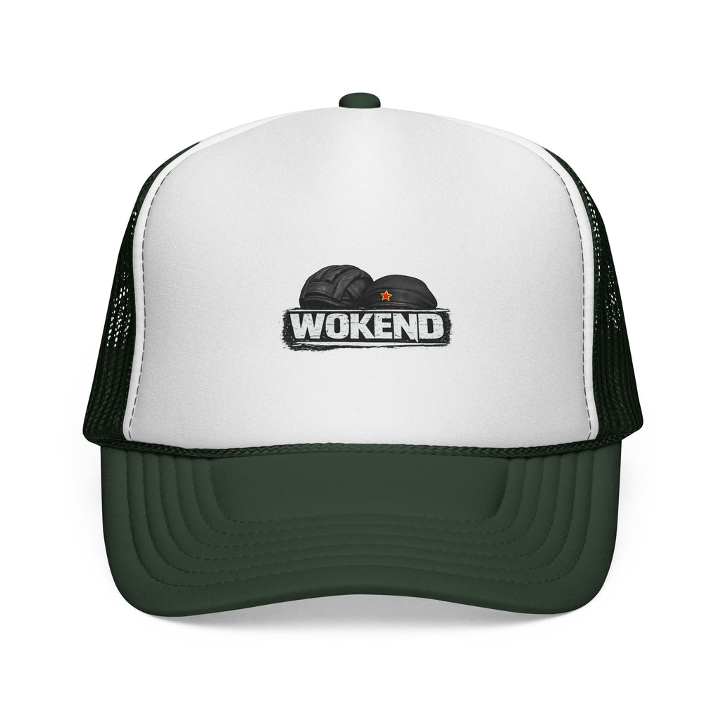 WOKEND cloud logo Trucker Cap | embroidered trucker hat, mesh back