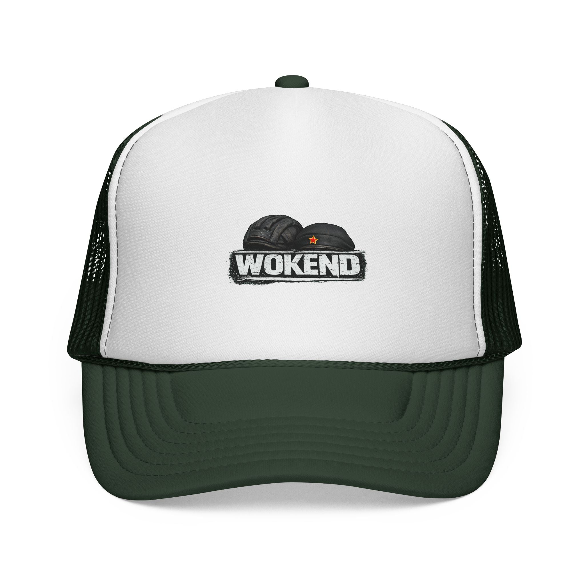 WOKEND cloud logo Trucker Cap | embroidered trucker hat, mesh back