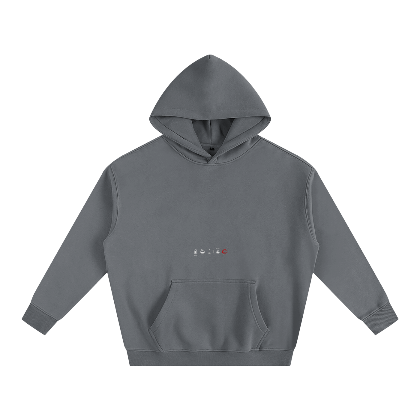 Health Bar Red Oversize Fleeced Hoodie