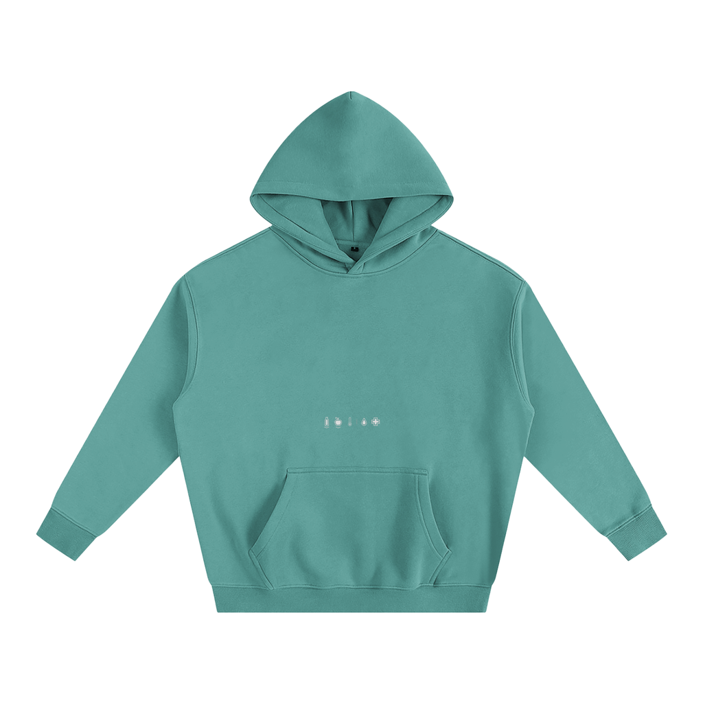 Health Bar White Oversize Fleeced Hoodie