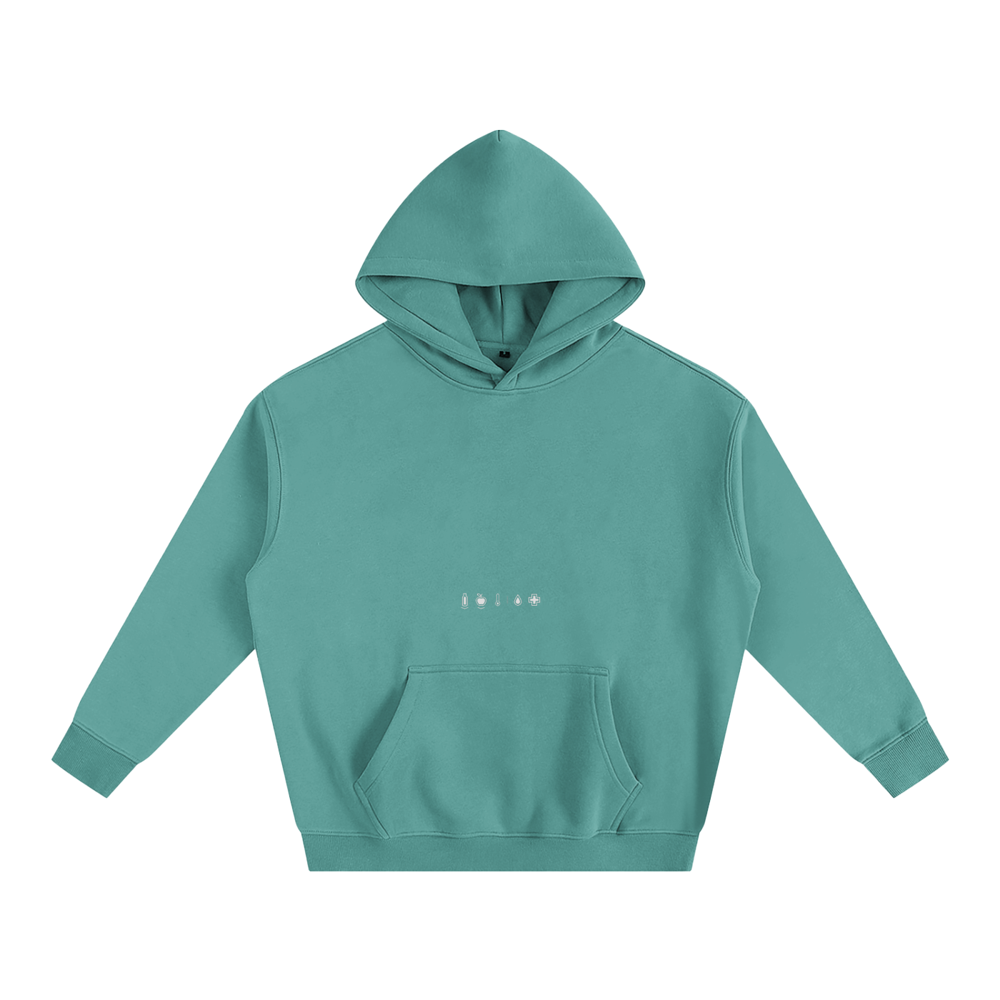 Health Bar White Oversize Fleeced Hoodie