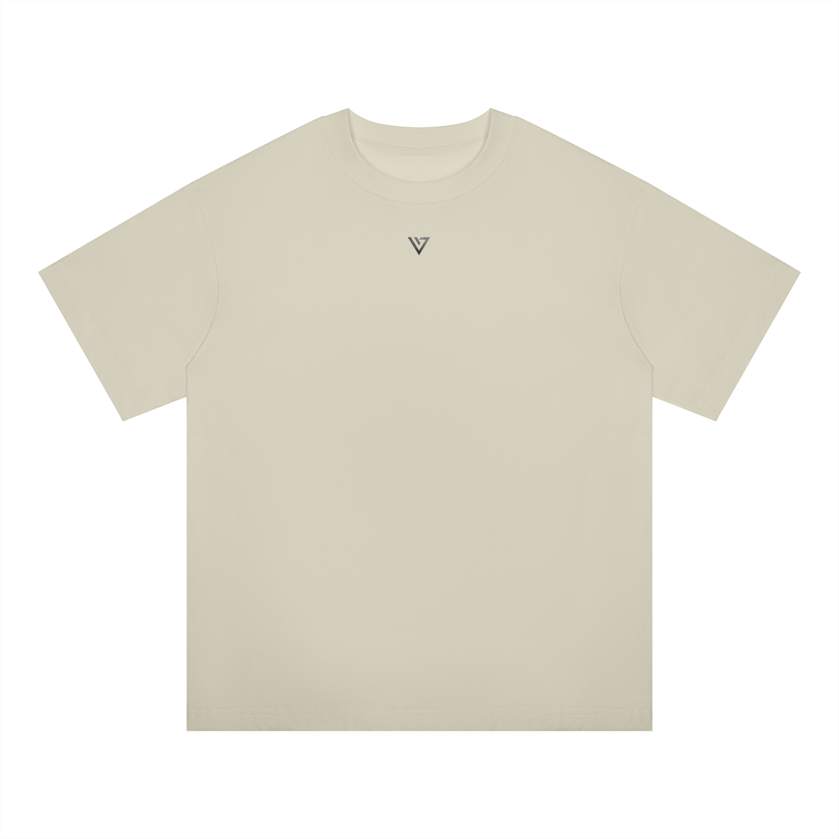 Gold Oversized Drop Shoulder T-Shirt — White Gray — Front