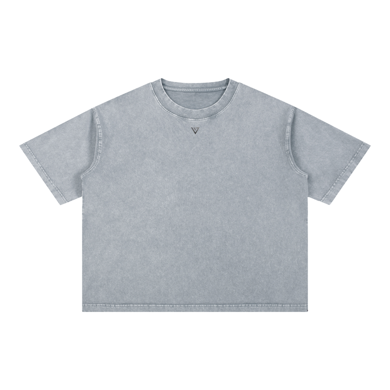Gold Mineral Wash T-Shirt — Light Gray — Front