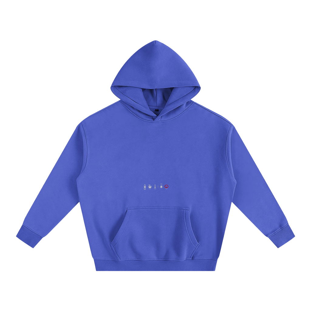 Health Bar Red Oversize Fleeced Hoodie