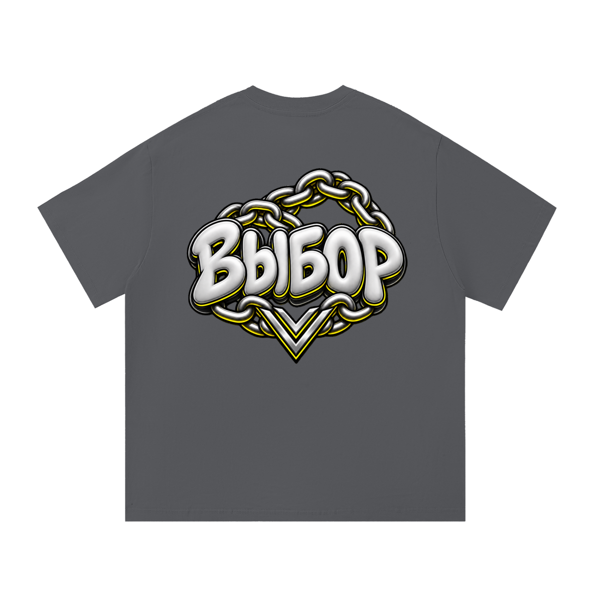 Gold Essential Cotton T-Shirt — Dark Gray — Back