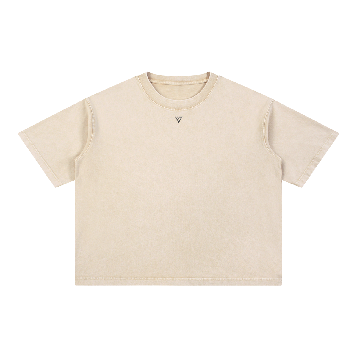 Gold Mineral Wash T-Shirt — Light Apricot — Front