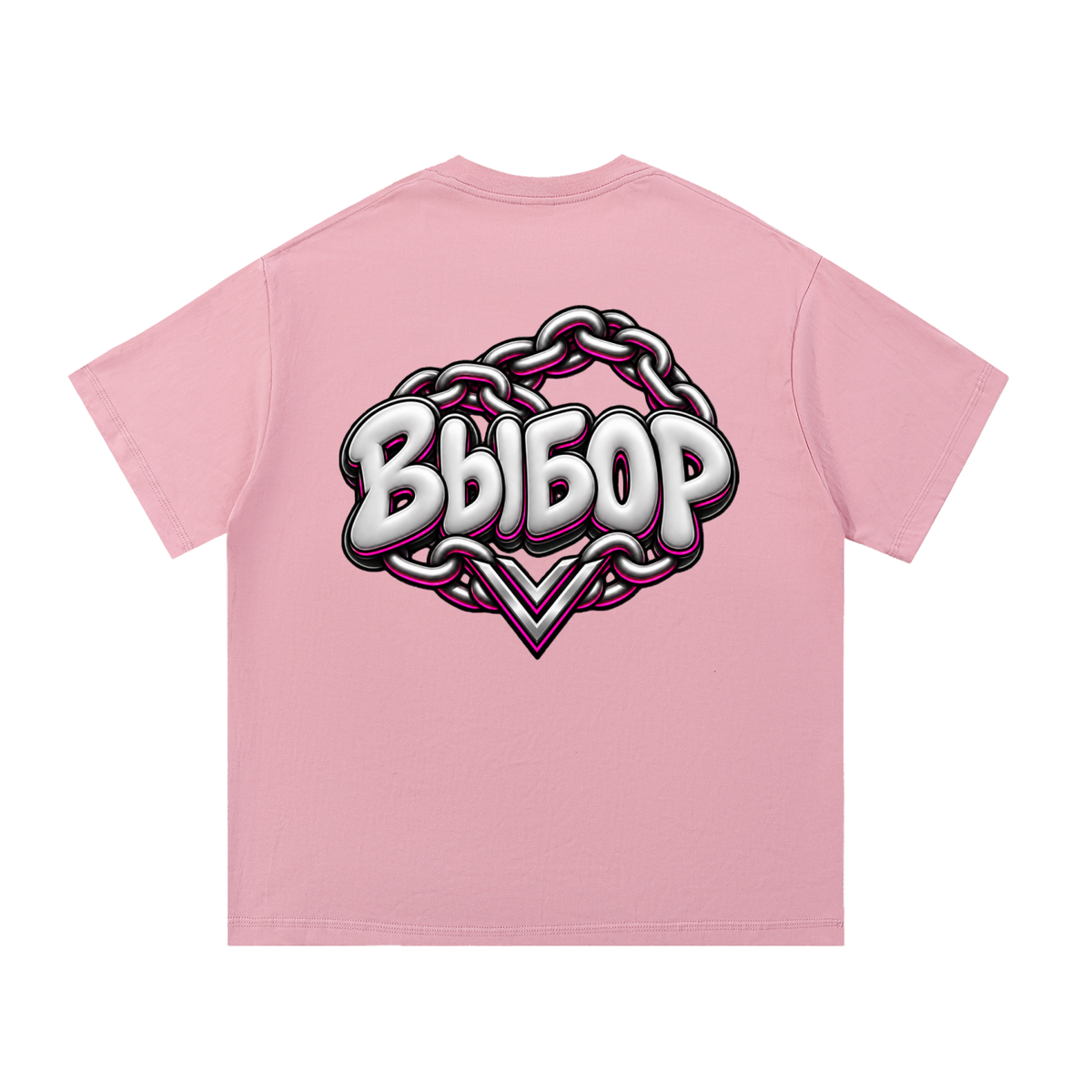 Rose Essential Cotton T-Shirt — Pink — Back