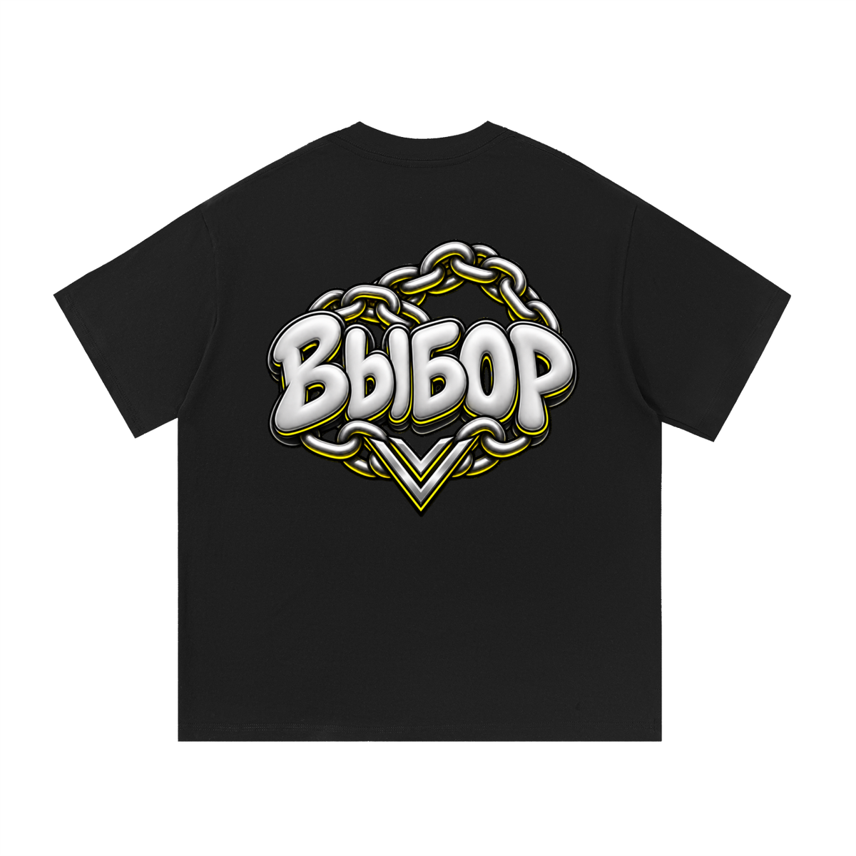 Gold Essential Cotton T-Shirt — Black — Back