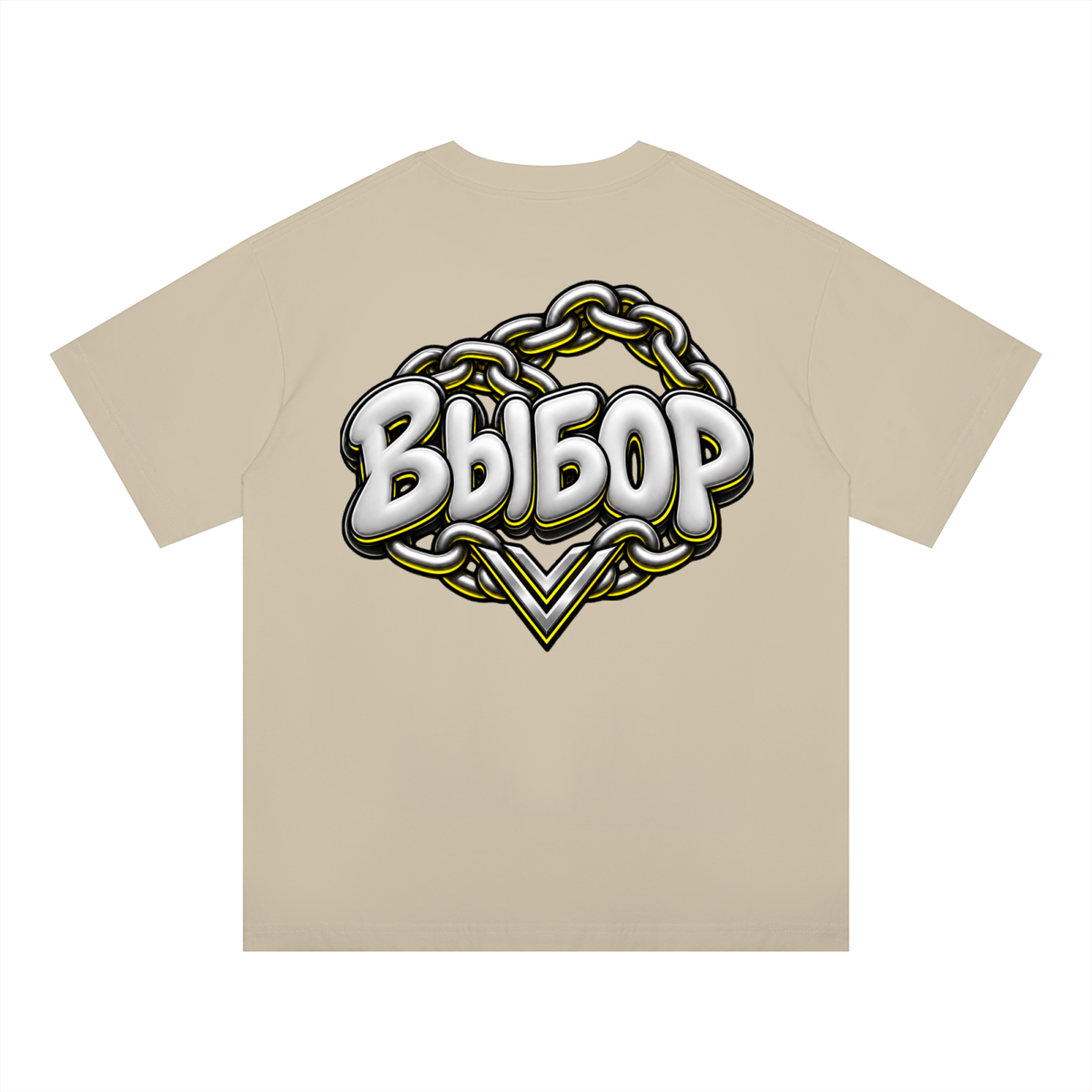Gold Oversized Drop Shoulder T-Shirt — Apricot — Back
