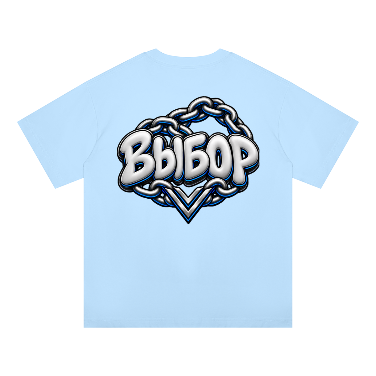 Cobalt Oversized T-Shirt — Sky Blue — Back