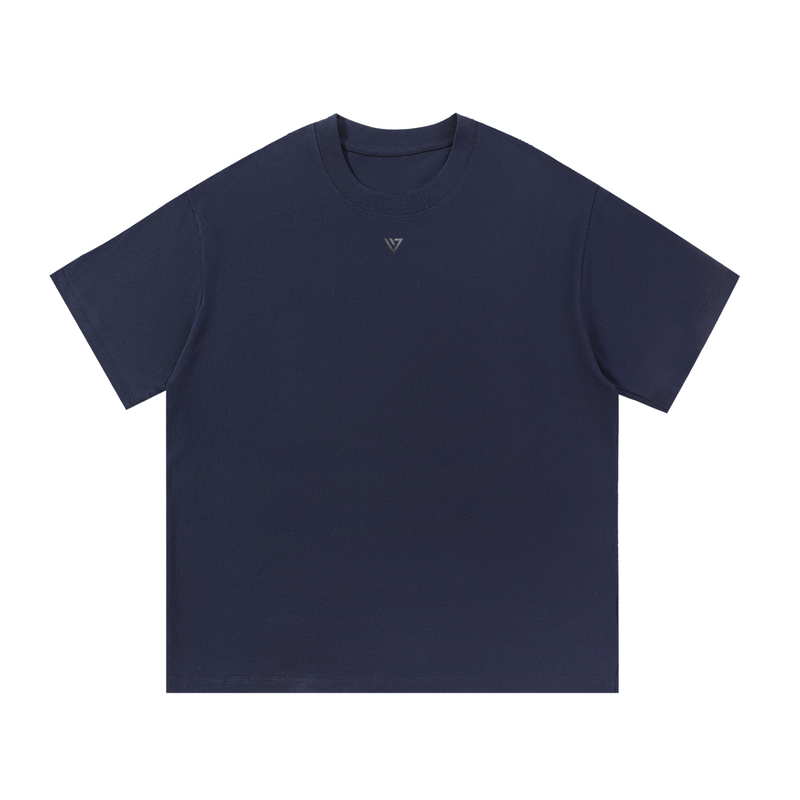 Cobalt Essential Cotton T-Shirt — Navy Blue — Front