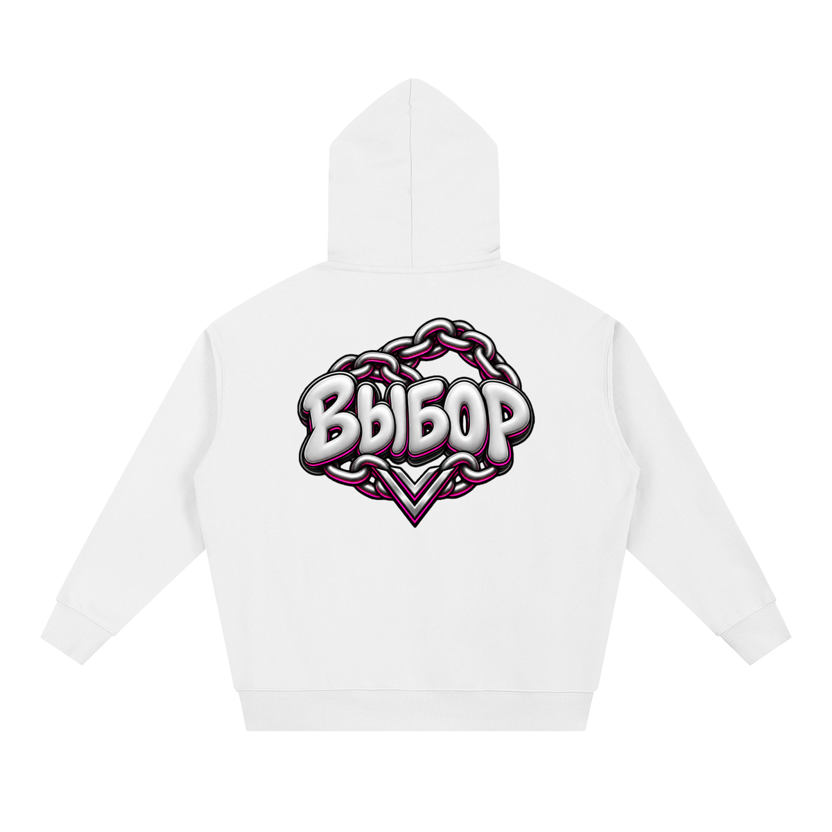 Rose Chrome Hoodie — White — Back