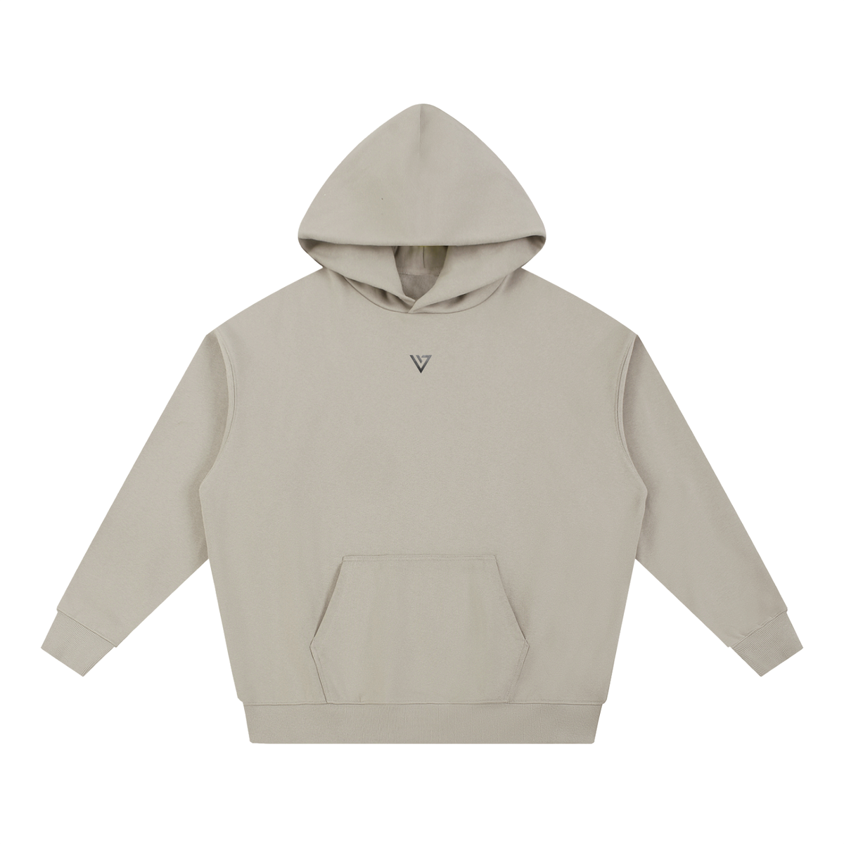 Emerald Chrome Hoodie — Light Gray — Front