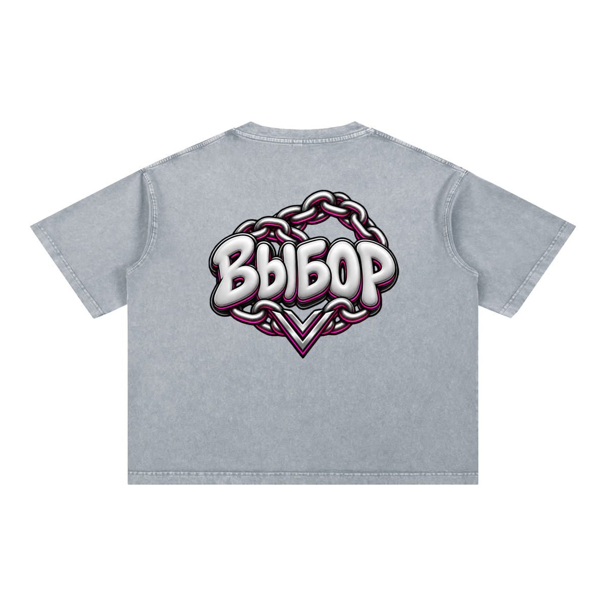 Rose Mineral Washed T-Shirt — Light Gray — Back