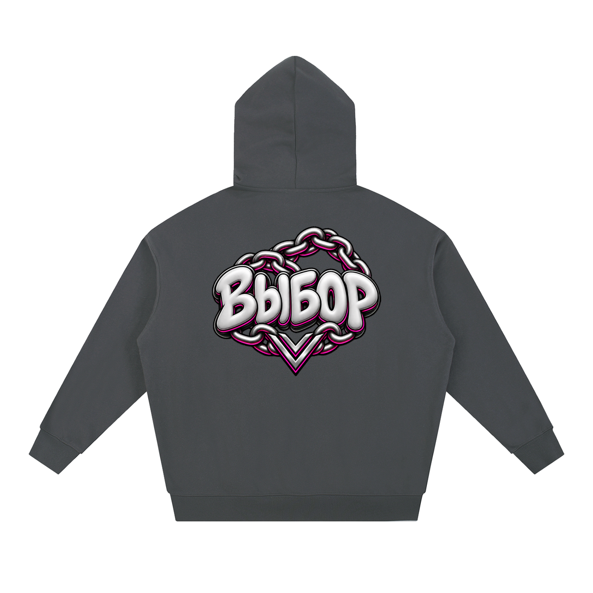 Rose Chrome Hoodie — Dark Gray — Back