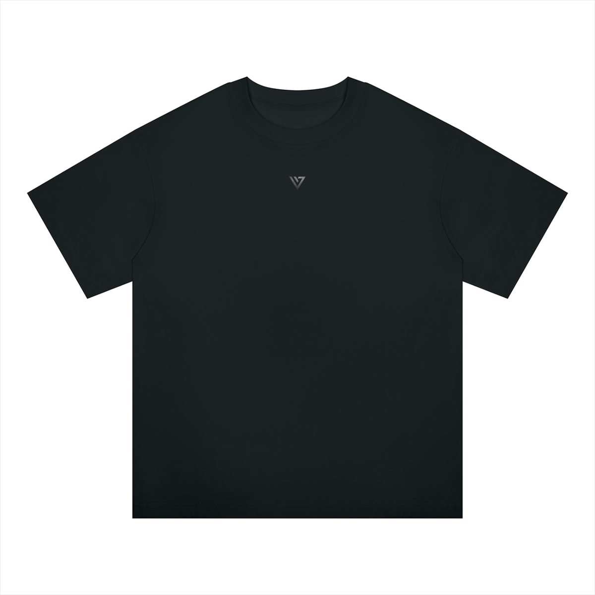 Emerald Oversized Drop Shoulder T-Shirt — Black — Front