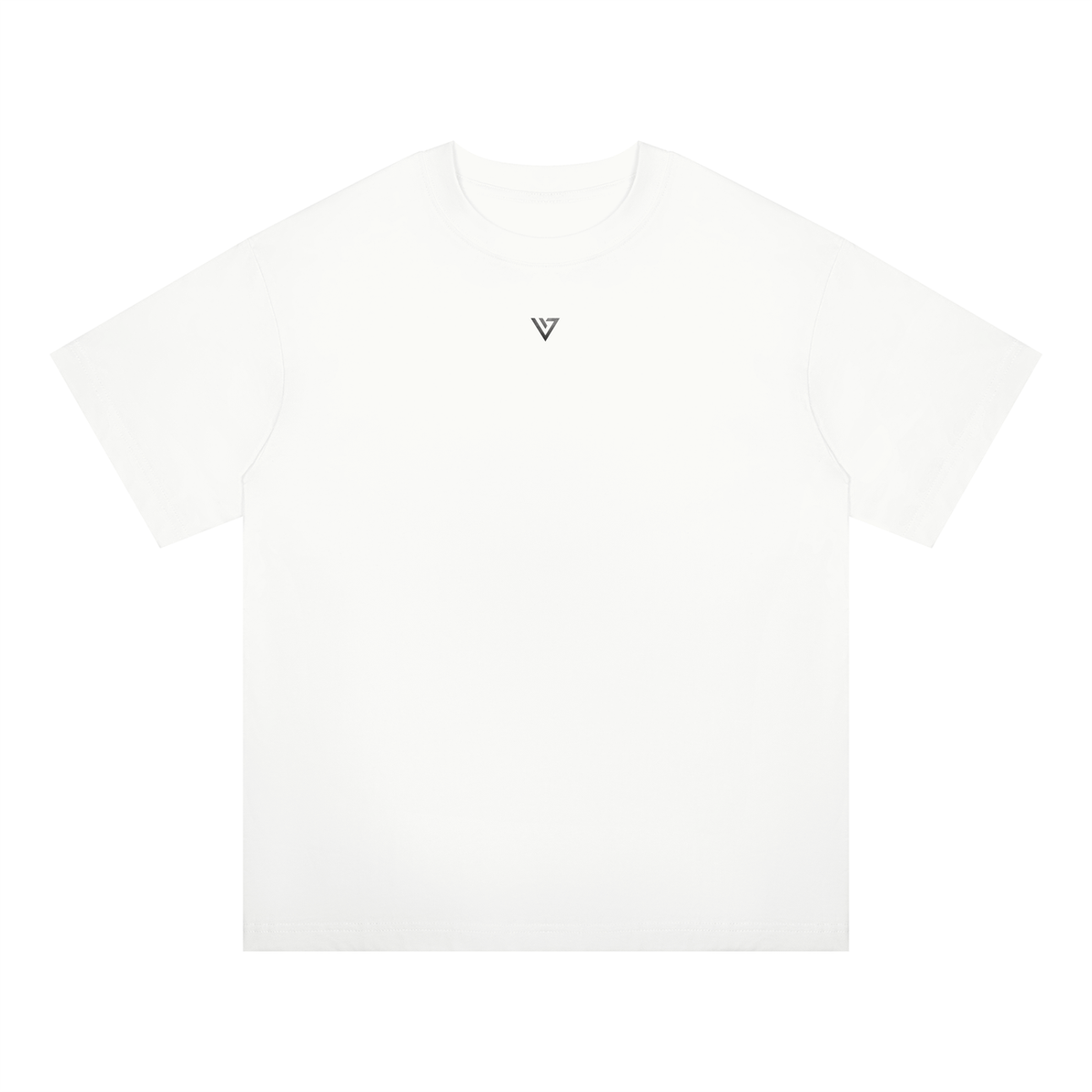Rose Oversized Drop Shoulder T-Shirt — White — Front
