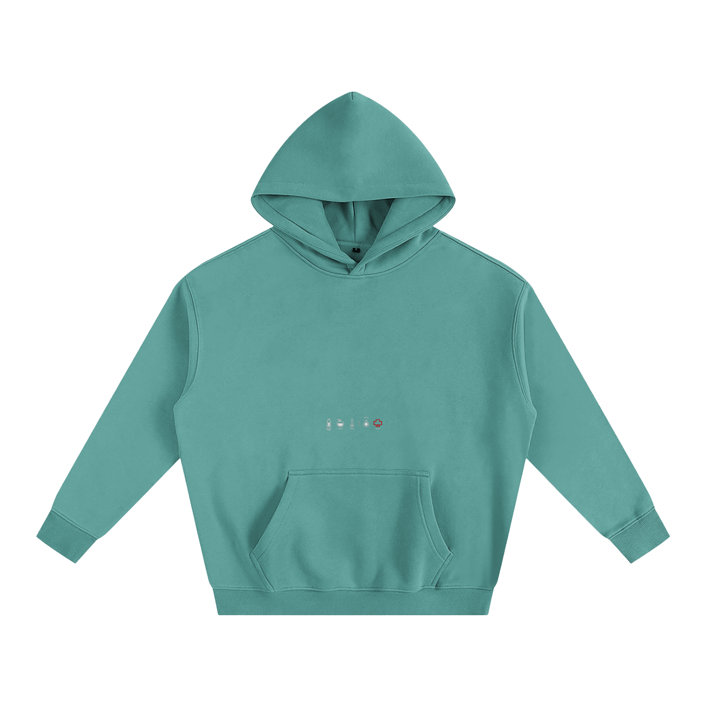 Health Bar Red Oversize Fleeced Hoodie