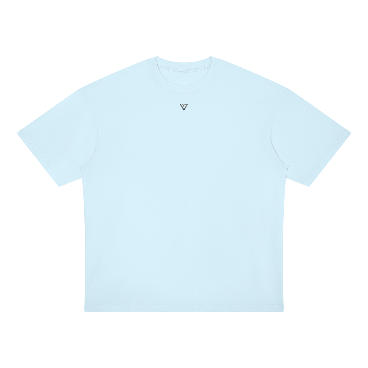 Cobalt Oversized Drop Shoulder T-Shirt — Sky Blue — Front