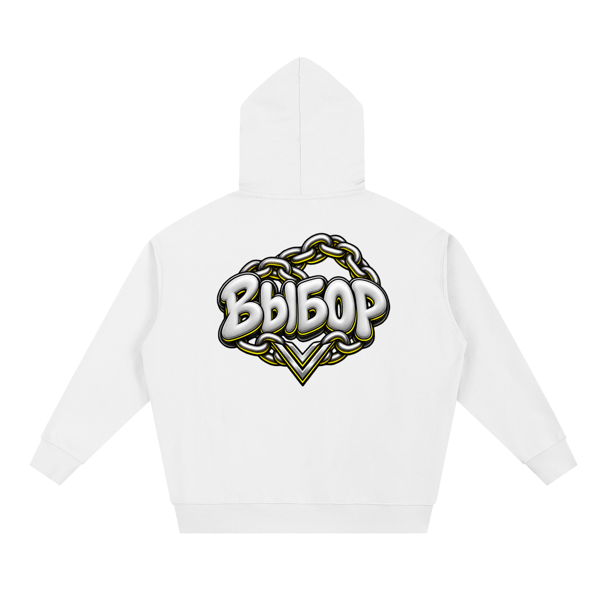 Gold Chrome Hoodie — White — Back