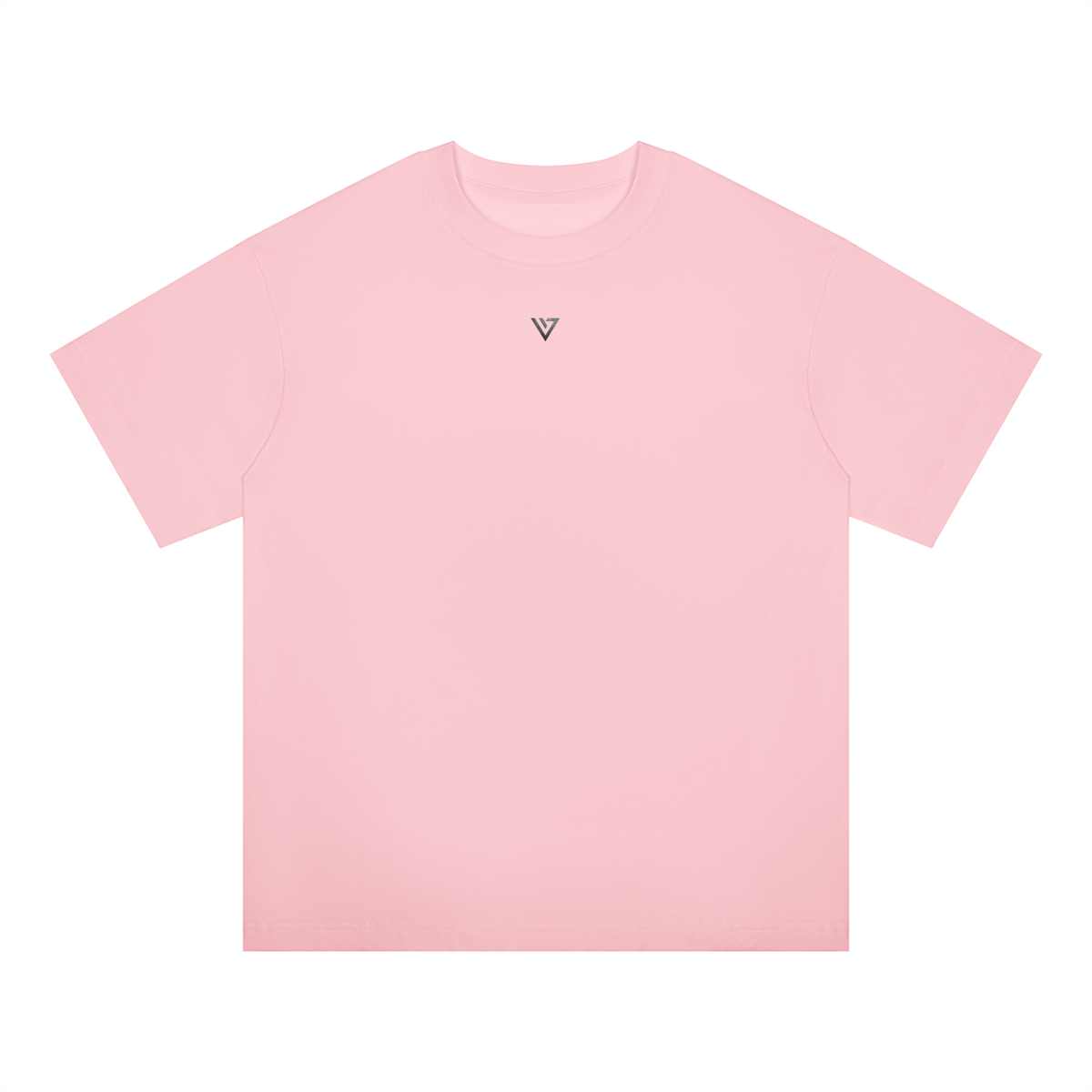 Rose Oversized Drop Shoulder T-Shirt — Light Pink — Front