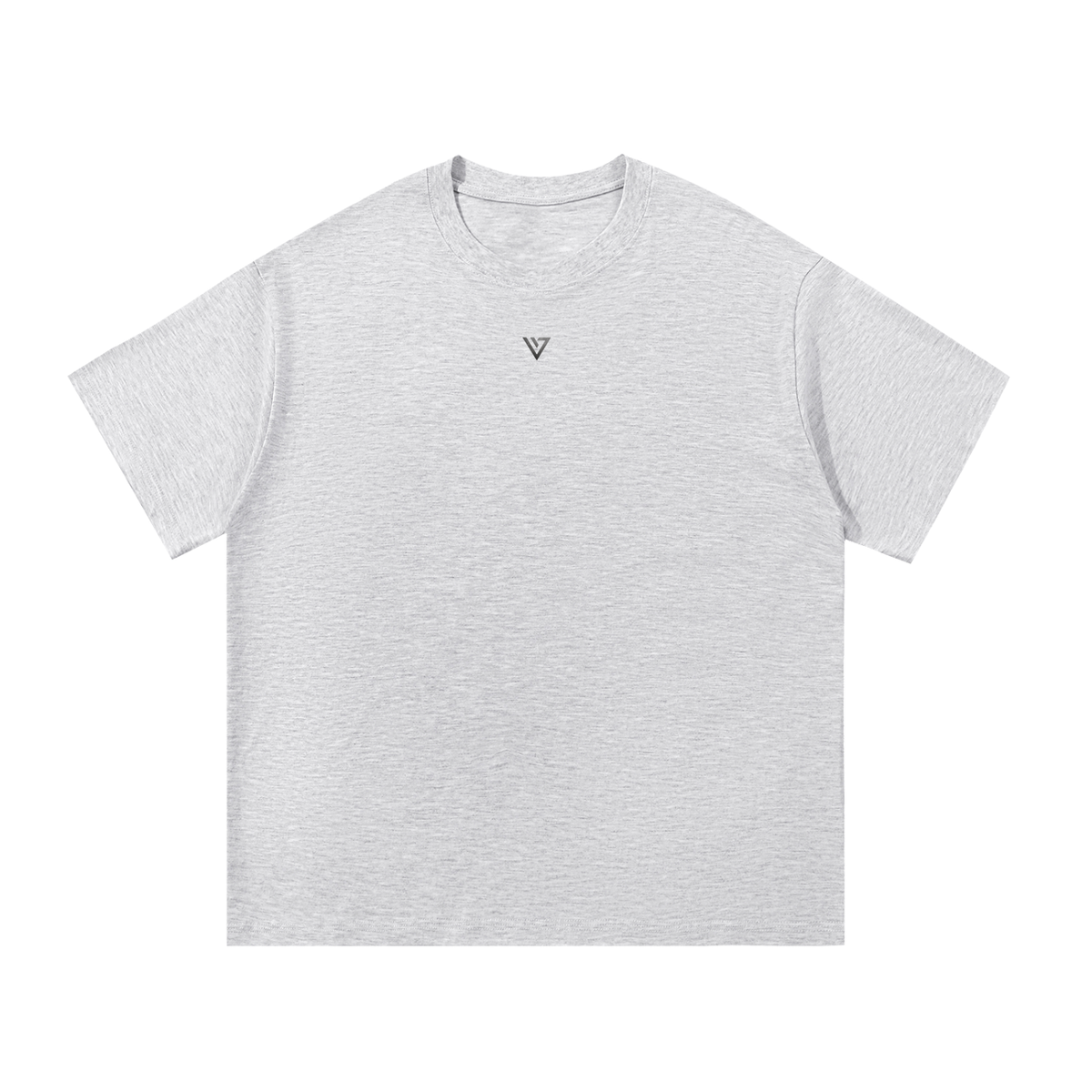 Emerald Essential Cotton T-Shirt — White Gray — Front