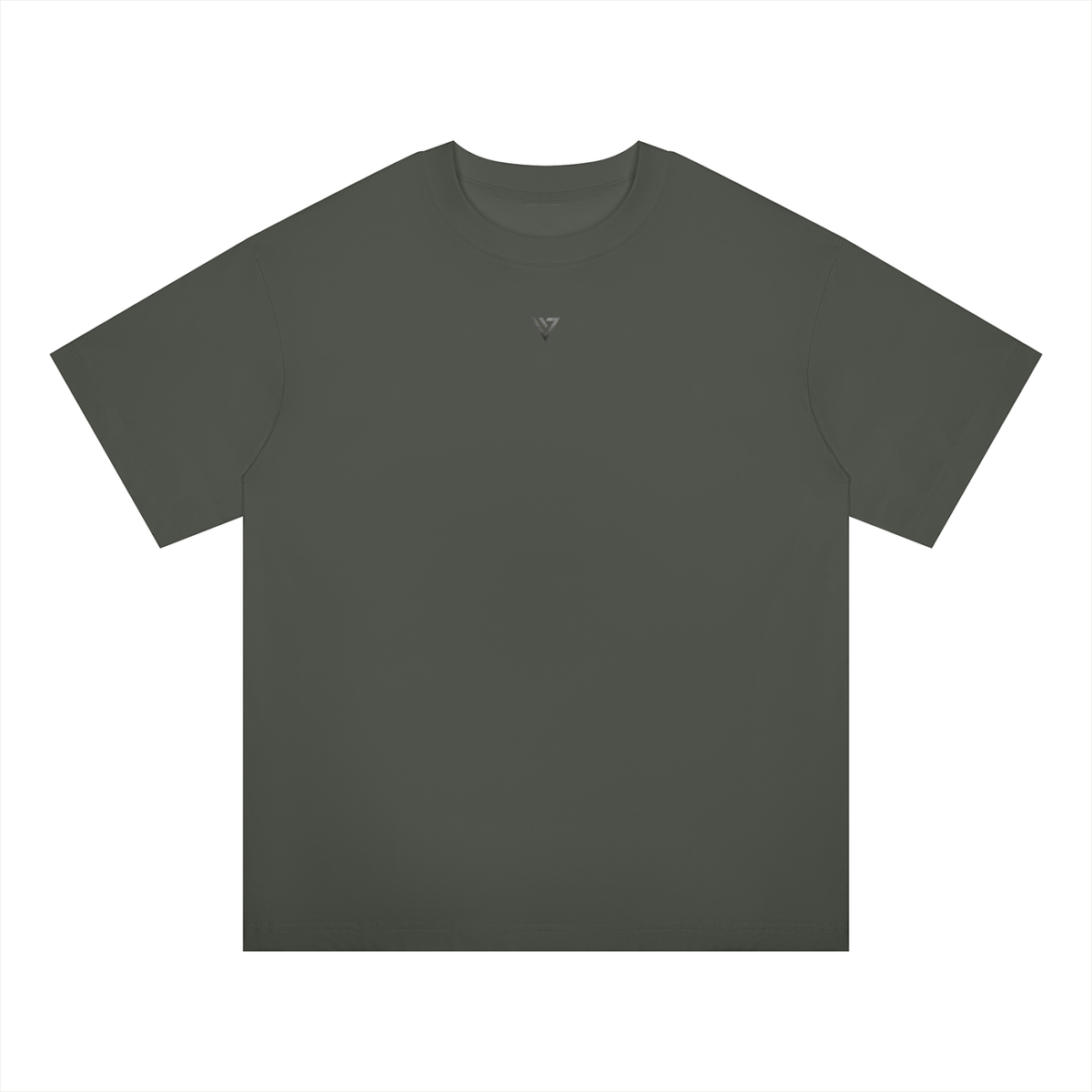 Rose Oversized Drop Shoulder T-Shirt — Dark Gray — Front