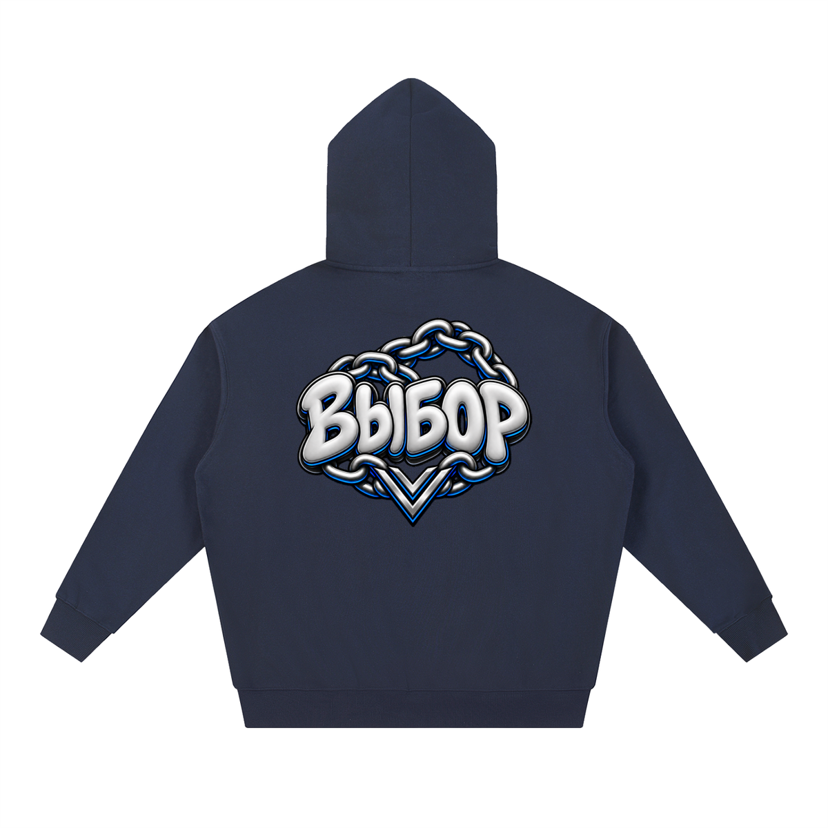 Cobalt Chrome Hoodie — Navy Blue — Back