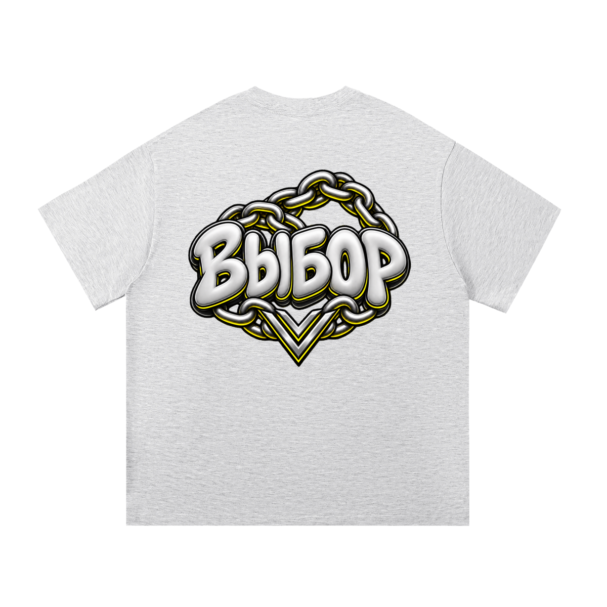 Gold Essential Cotton T-Shirt — White Gray — Back