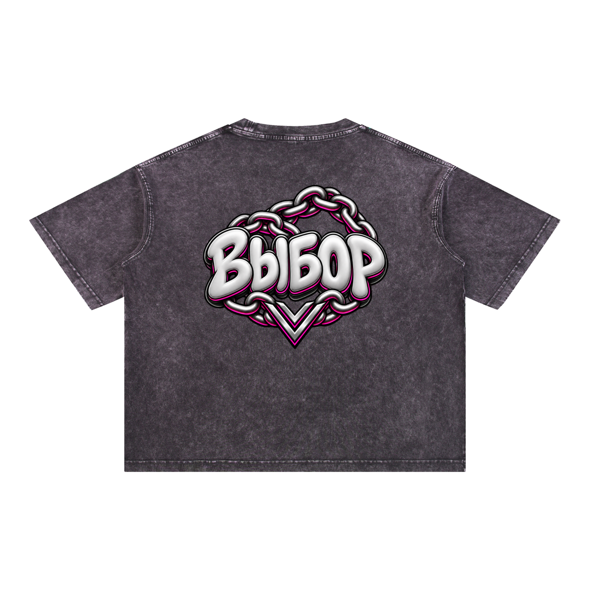 Rose Mineral Washed T-Shirt — Dark Gray — Back