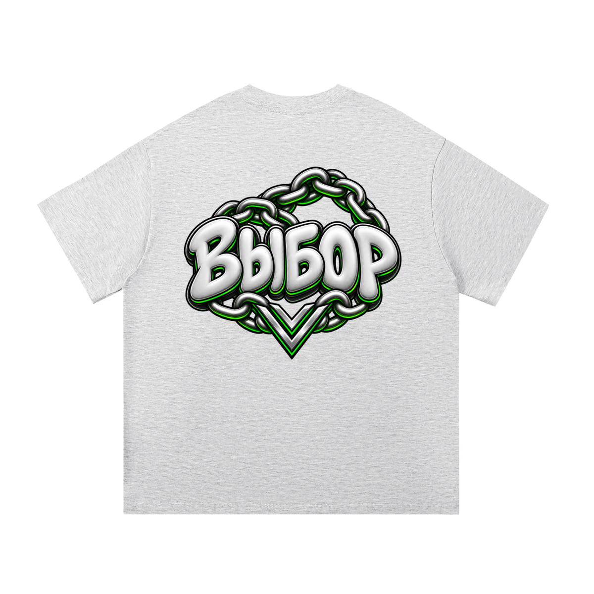 Emerald Essential Cotton T-Shirt — White Gray — Back