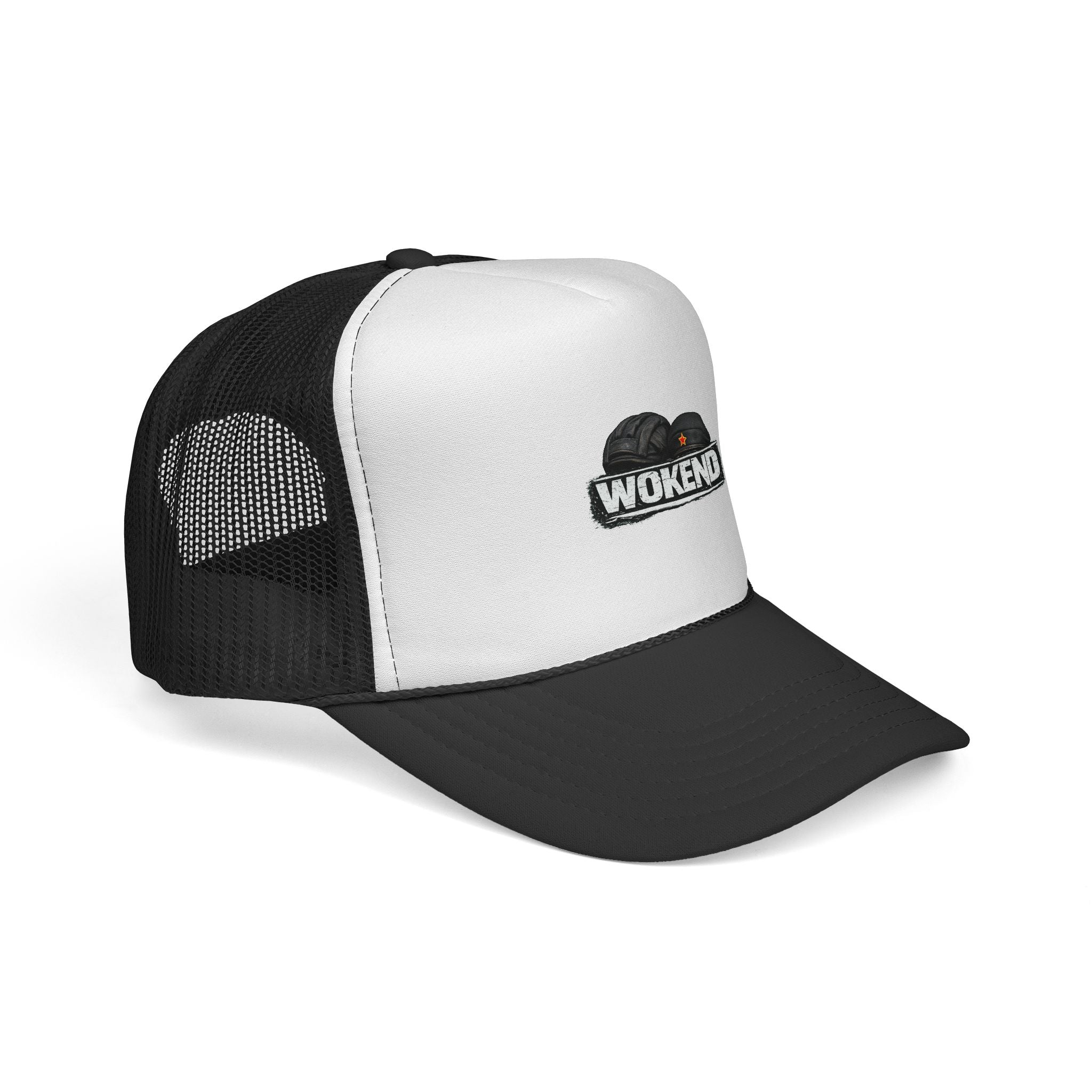 WOKEND cloud logo Trucker Cap | embroidered trucker hat, mesh back