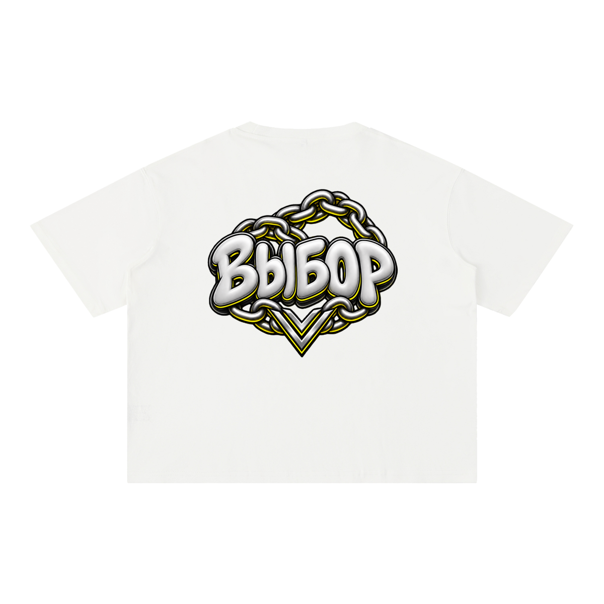 Gold Mineral Wash T-Shirt — White — Back