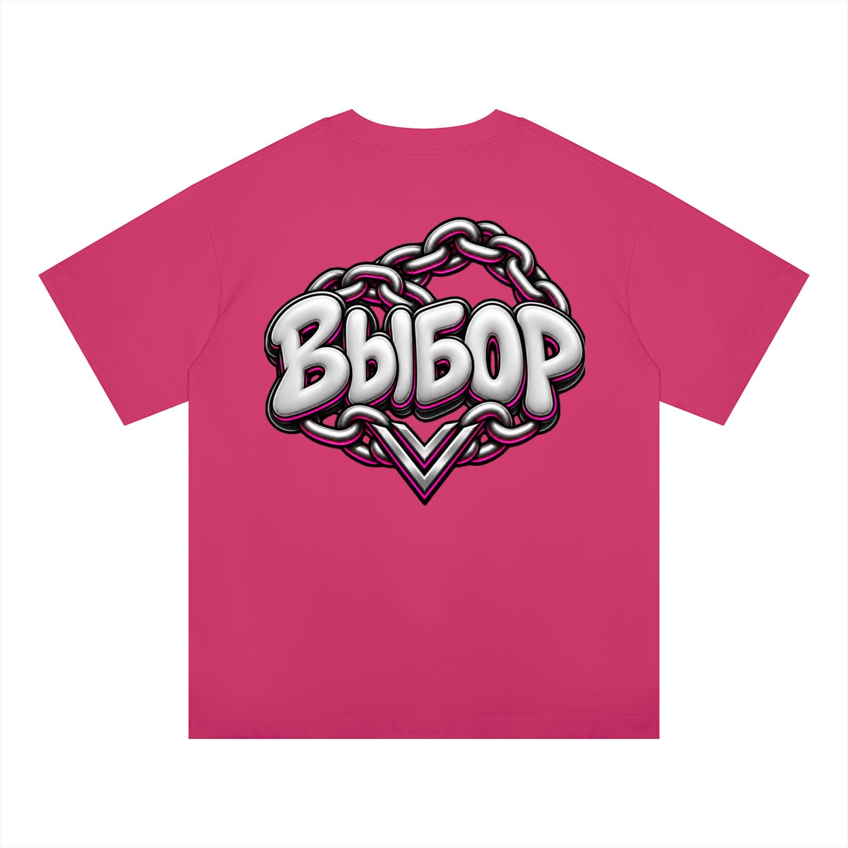 Rose Oversized Drop Shoulder T-Shirt — Rose Red — Back