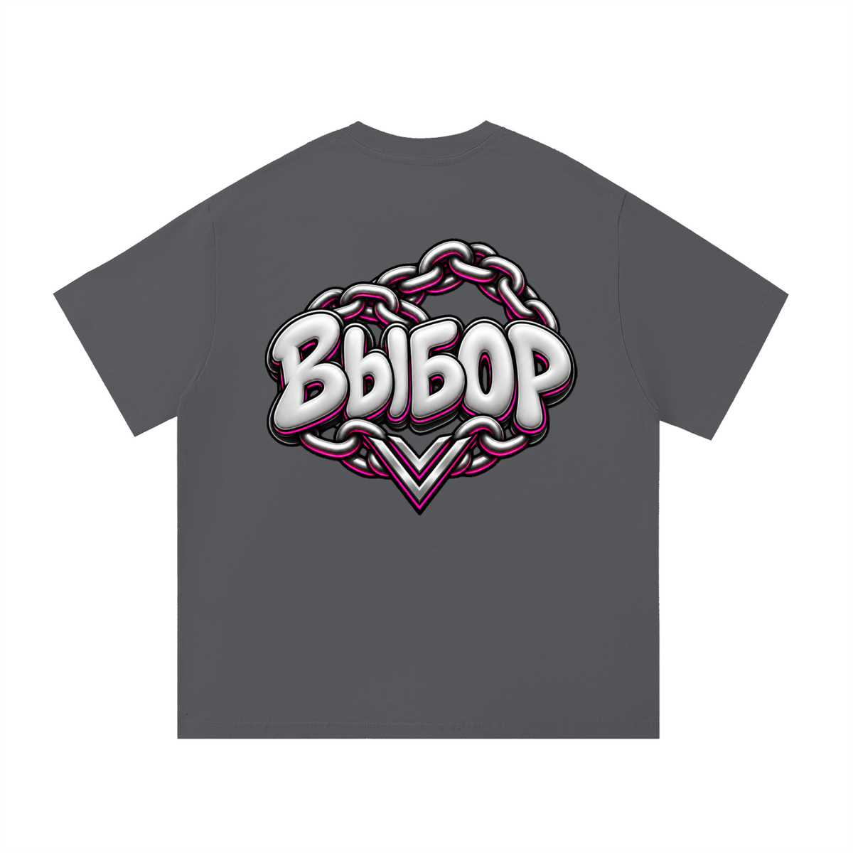 Rose Essential Cotton T-Shirt — Dark Gray — Back