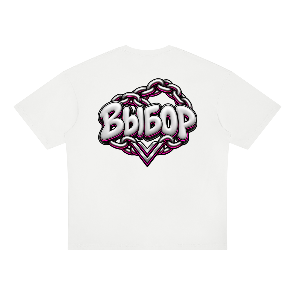 Rose Oversized T-Shirt — White — Back