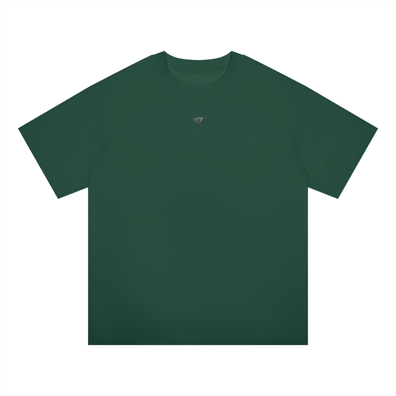 Emerald Oversized Drop Shoulder T-Shirt — Blackish Green — Front