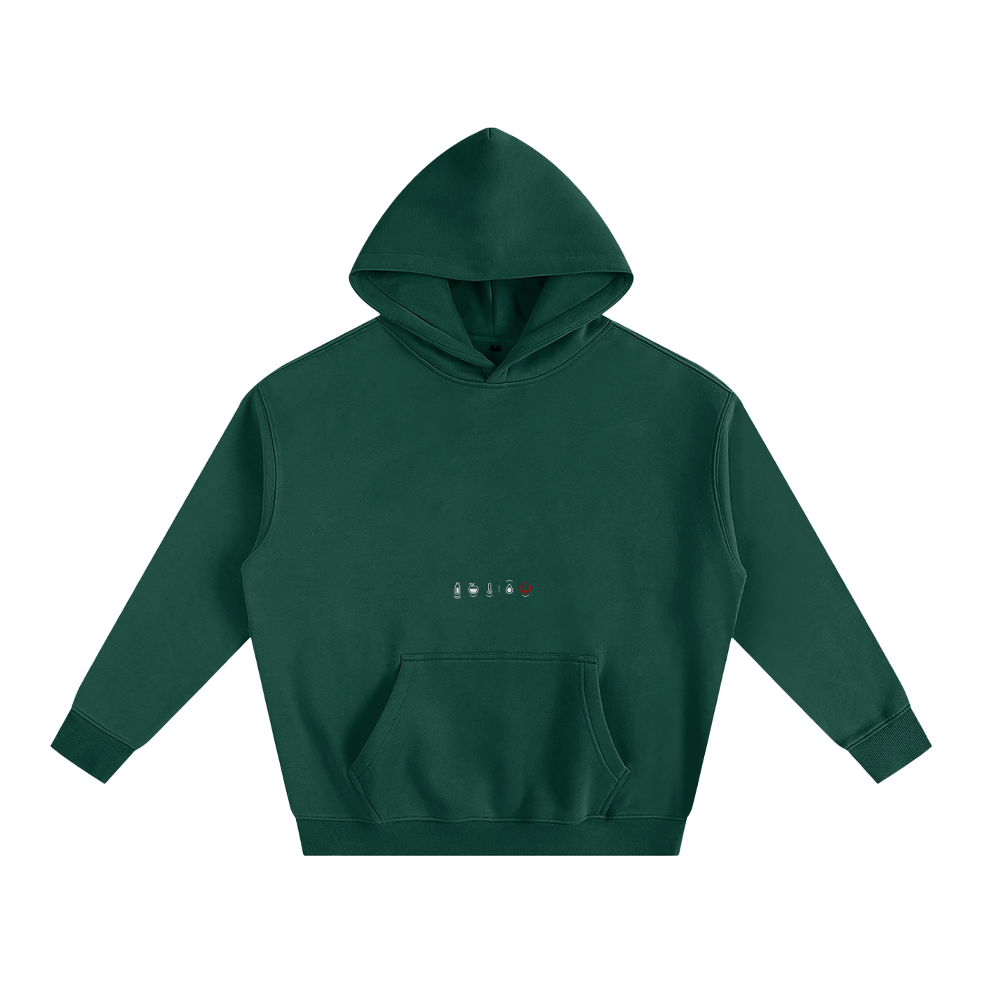 Health Bar Red Oversize Fleeced Hoodie