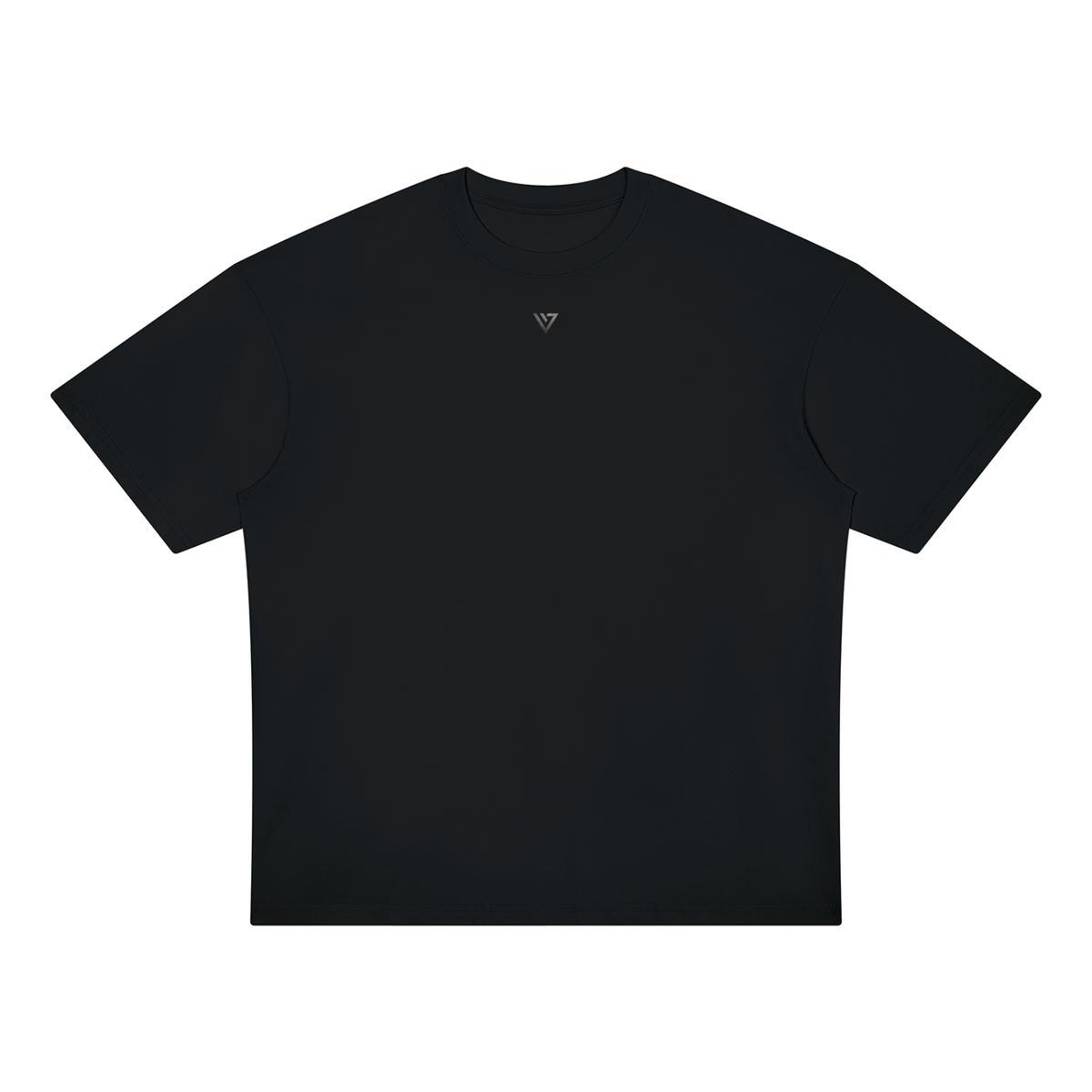 Rose Oversized T-Shirt — Black — Front