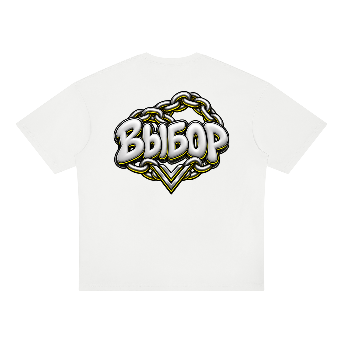 Gold Oversized T-Shirt — White — Back