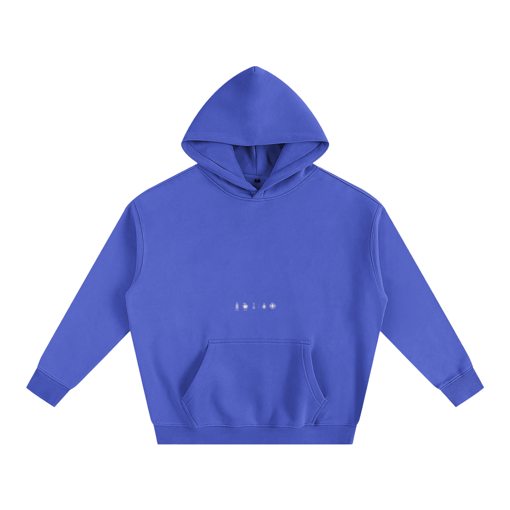 Health Bar White Oversize Fleeced Hoodie