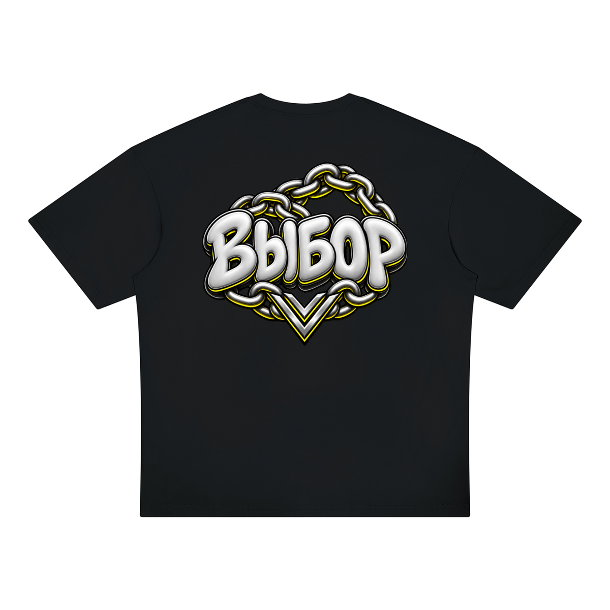 Gold Oversized T-Shirt — Black — Back