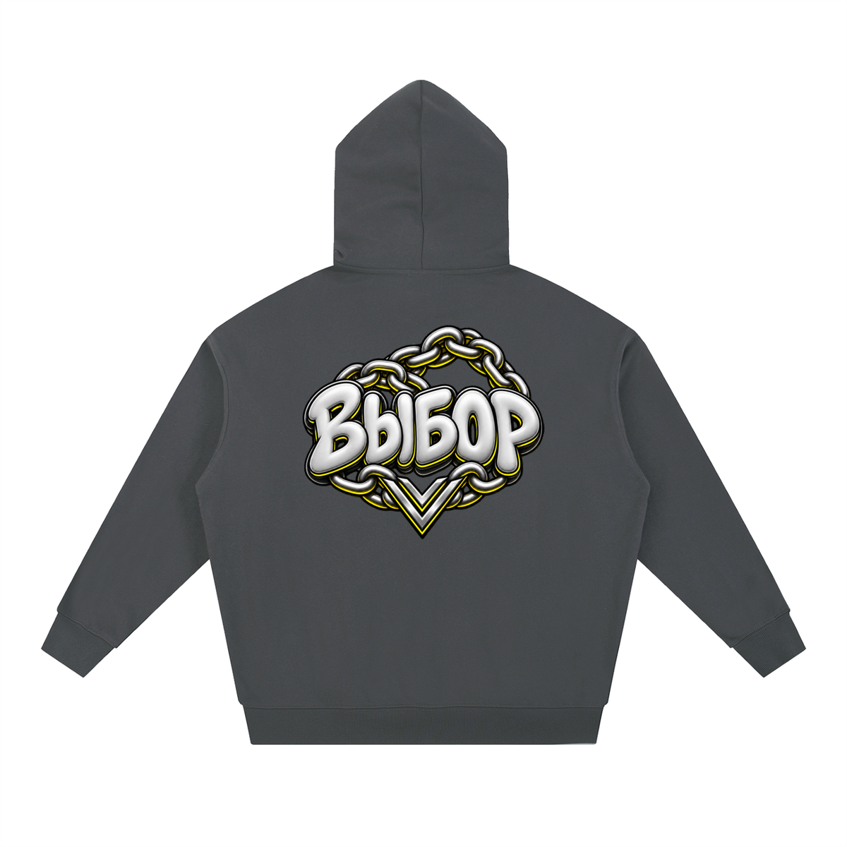 Gold Chrome Hoodie — Dark Gray — Back