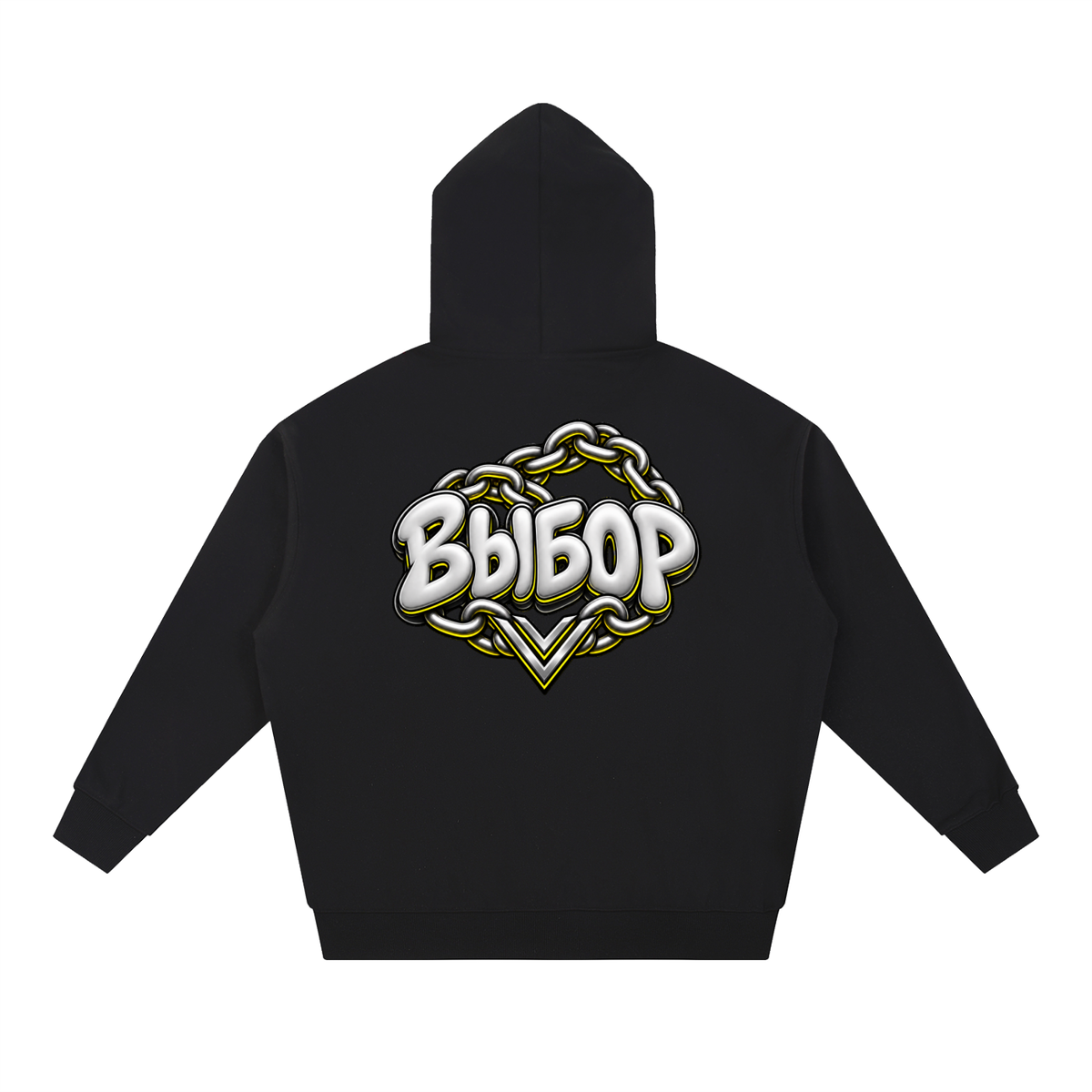 Gold Chrome Hoodie — Black — Back