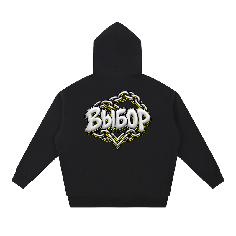 Gold Chrome Hoodie — Black — Back