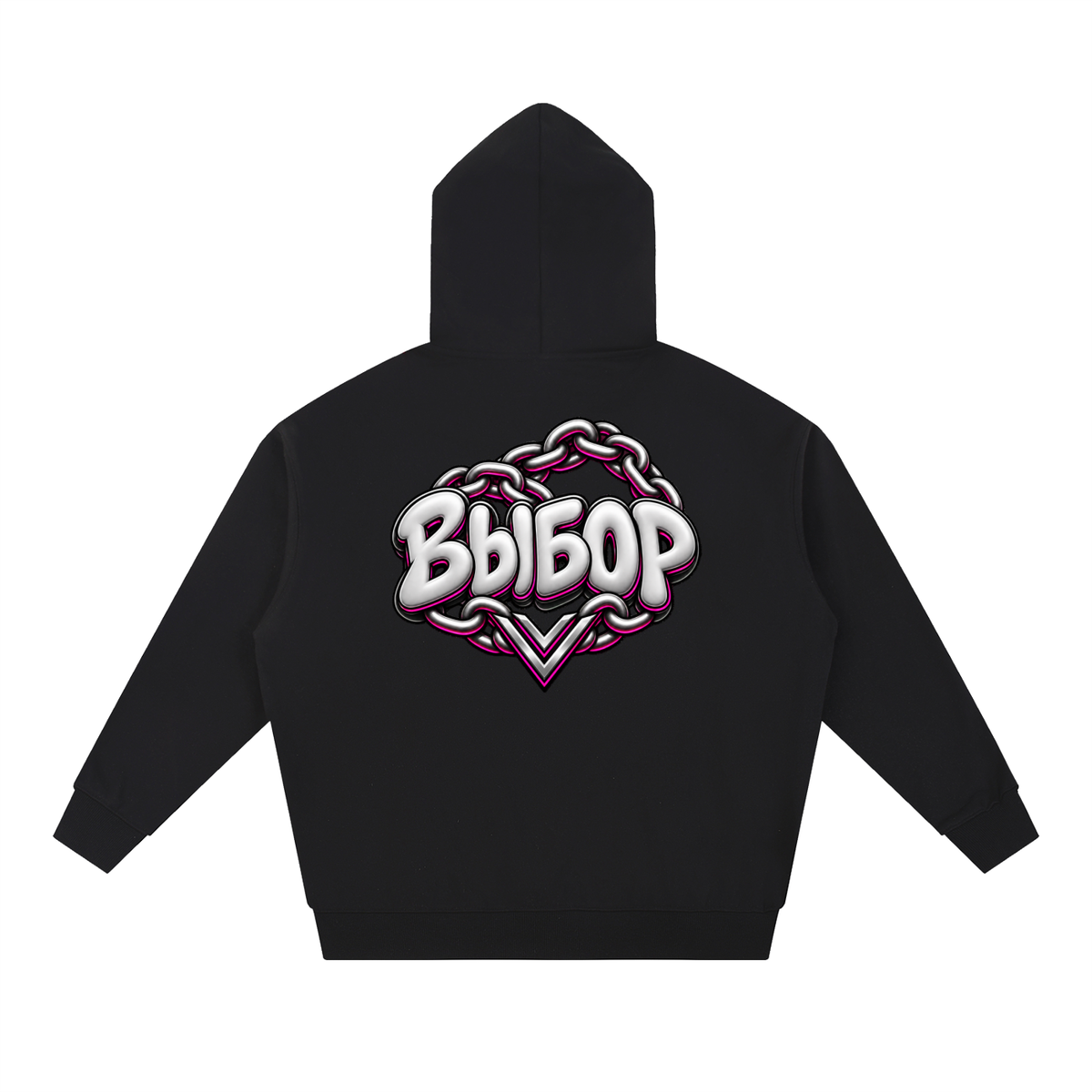 Rose Chrome Hoodie — Black — Back