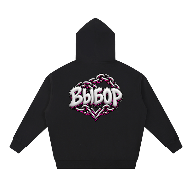 Rose Chrome Hoodie — Black — Back